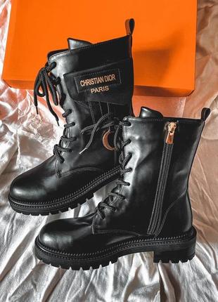 Ботинки женские dior boot black6 фото