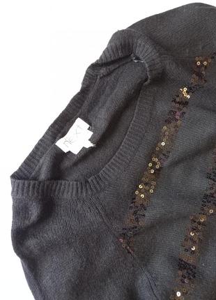 💋💋💋 яскравий нарядний джемпер светр свитер кофта ангора вовна шерсть с пайетками6 фото