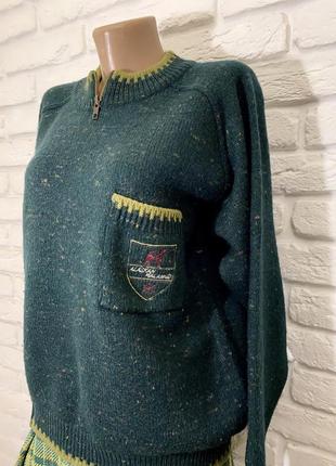 Вовняний зелений светр o'neill, американський, теплий, шерсть, вовна3 фото