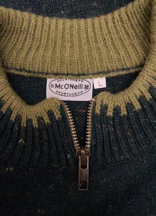 Вовняний зелений светр o'neill, американський, теплий, шерсть, вовна9 фото