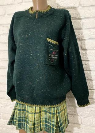 Вовняний зелений светр o'neill, американський, теплий, шерсть, вовна2 фото