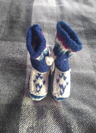 Плетеные пинетки носка4 фото