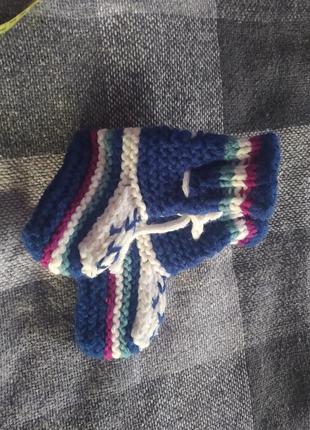Плетеные пинетки носка2 фото