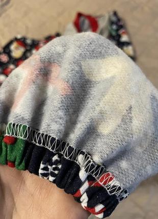 Новорічна утеплена бавовняна піжама з сантою5 фото