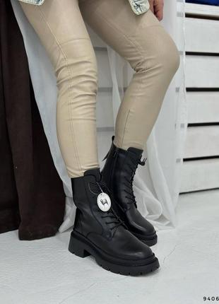 Ботинки зимние черные кожаные5 фото