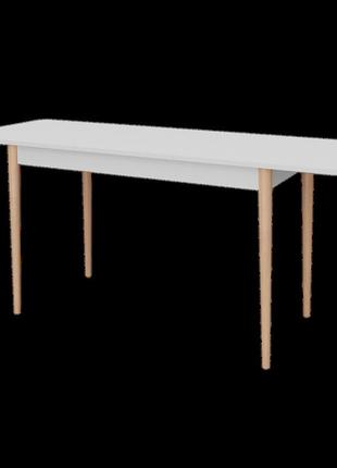 Раздвижной стол неман моно прямоугольный белый/ольха5 фото