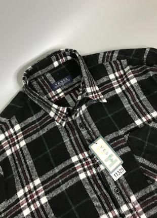 Байковая рубашка vesta (чехия), в клеточку, клетку, геометрический принт, в полоску,...