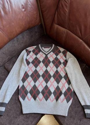 Бавовняний светр пуловер review оригінальний сірий