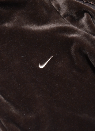 Nike vintage худи кофта капишонка велюровая плюшевая оригинал винтаж р. s коричневое4 фото