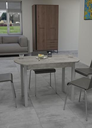Стол обеденный раздвижной неман модерн бетон/серый2 фото