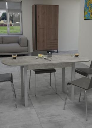 Стол обеденный раздвижной неман модерн бетон/серый1 фото