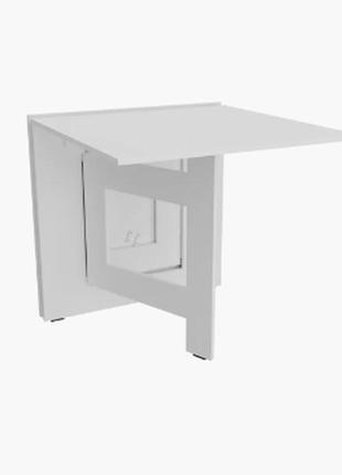 Раскладной стол для кухни неман слим лайт белый3 фото