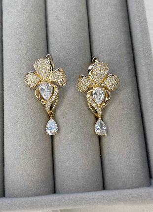 Серьги позолота xuping ювелирная бижутерия серьги-подвески золотистый 27 мм s15184