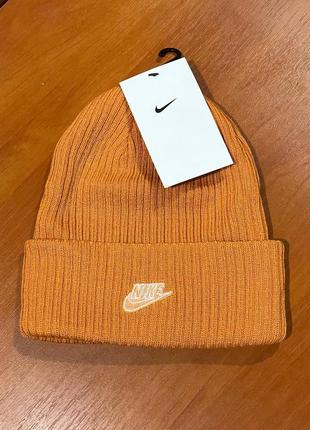 Nike fisherman patchwork beanie dm8308-808 шапка унісекс оригінал оранжева9 фото