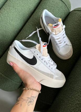 Кеды женские blazer low platform white/black