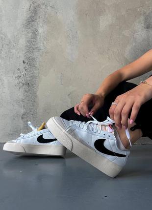 Кеды женские blazer low platform white/black9 фото