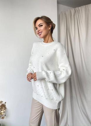 Красивый женский джемпер из мягкой пряжи стильный теплый осенный свитер для женщин размер универсальный2 фото