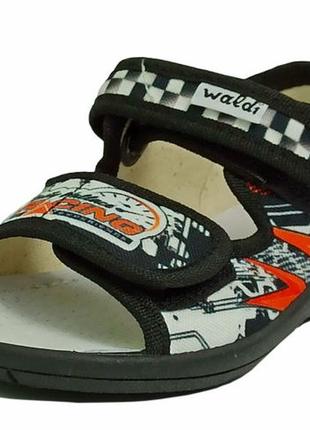 Босоножки, сандалии, тапочки капчики валди waldi адам racing черный супинатор2 фото