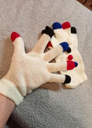 Рукавицы перчатки вязаные2 фото