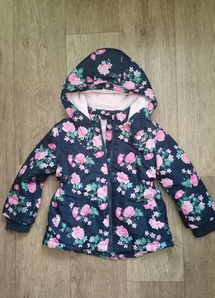 Куртка для дівчинки у квіти1 фото