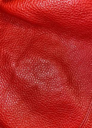 Красная/ ярко-красная кожаная сумка9 фото