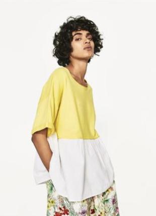 Кофта батал разлетайка желтая с белым большой размер