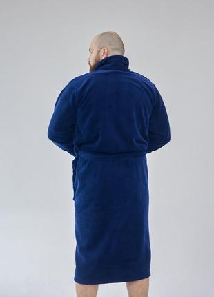 Халат мужской махровый батал 2xl-5xl длинный синий2 фото