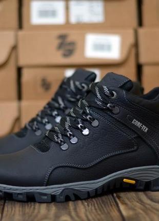 Чоловічі шкіряні зимові кросівки ecco ціна 2400 грн код: б50 чорний сезон: зима тип: черевики4 фото