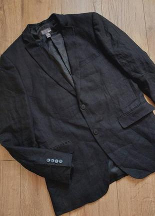 Лляний жакет піджак блейзер класичний льняной жакет пиджак блейзер классический3 фото