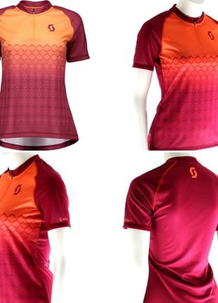 Велофутболка велоджерси scott trail 10 violet orange womens mtb jerseys (l-xl)3 фото