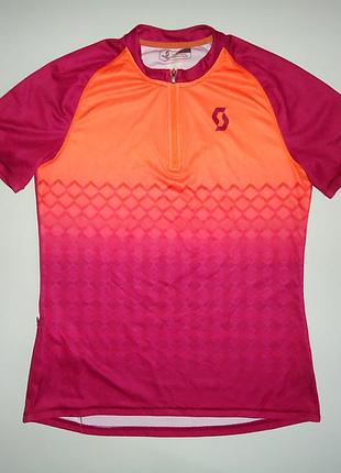 Велофутболка велоджерсі scott trail 10 violet orange womens mtb jerseys (l-xl)