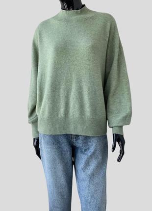 Шерстяной свитер свободного кроя fat face с высоким воротником под горло шерсть альпака1 фото