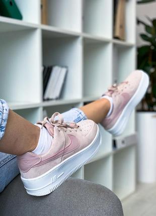 Nike air force 1 sage platform pink  🔺женские кроссовки найк еир форс7 фото