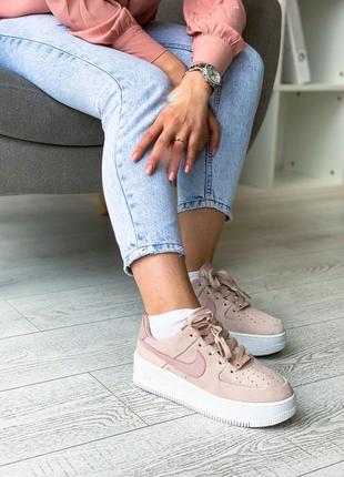 Nike air force 1 sage platform pink  🔺женские кроссовки найк еир форс2 фото