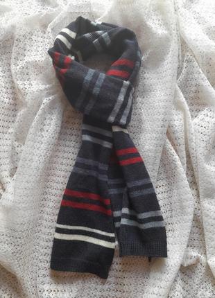 Классический шарф в полоску с шерстью унисекс marks &amp; spencer2 фото
