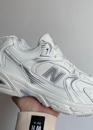 Женские кроссовки с мехом new balance 530 white leather хутро5 фото