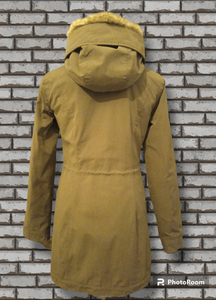 Жіноча тепла куртка подовжена пальто парка з капюшоном хакі hollister2 фото