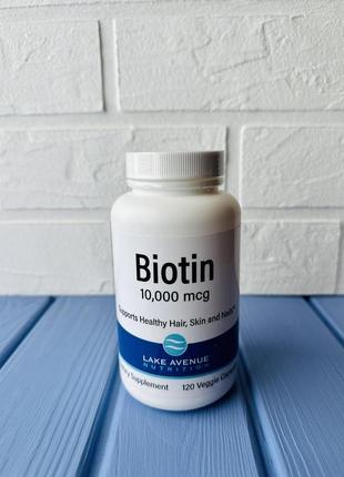 Біотин lake avenue nutrition biotin 10,000 мкг 120 капс.