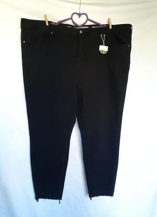 Женские зауженные брендовые джинсы, необработанный низ. висока посадка розмір 58, наш    62  64