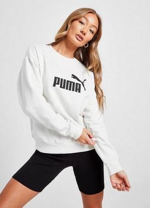 Свитшот puma оригинал бренд кофта спортивная белая с логотипом классная