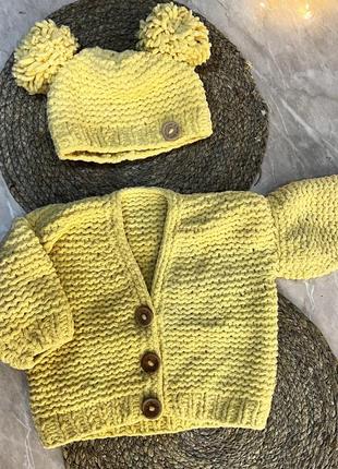 Кардиган і шапка на 1 рік handmade