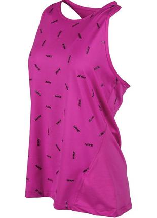 Майка для бега nike pro printed tank pink (cq9298-601)1 фото