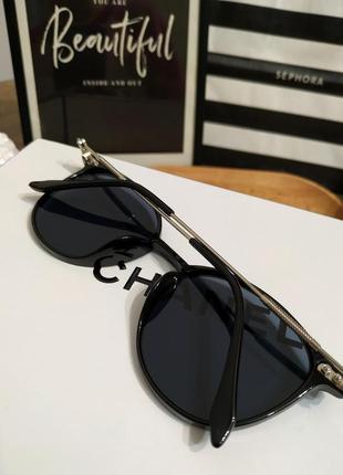 Тренд нові чорні окуляри сонцезахисні оправа пластик метал  лінзи полікарбонат очки темні9 фото