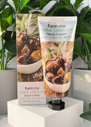 Крем для рук farm stay visible difference hand cream olive с экстрактом оливы, 100 мл южная корея1 фото