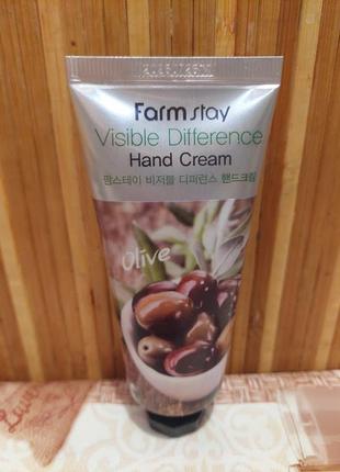 Крем для рук farm stay visible difference hand cream olive с экстрактом оливы, 100 мл южная корея2 фото