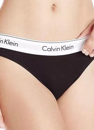 Черные хлопковые трусики фирмы Laceup calvin klein размер s