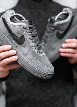 Чоловічі зимові кросівки nike air force low dark grey winter ❄️