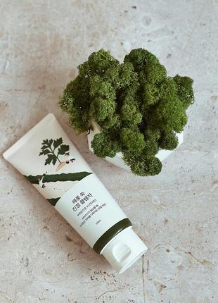 Заспокійлива очищуюча пінка з полином round lab mugwort calming cleanser