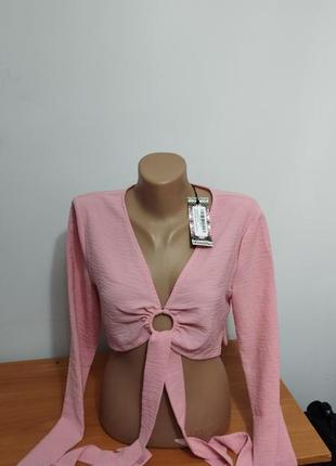 Розовая блуза женская boohoo1 фото