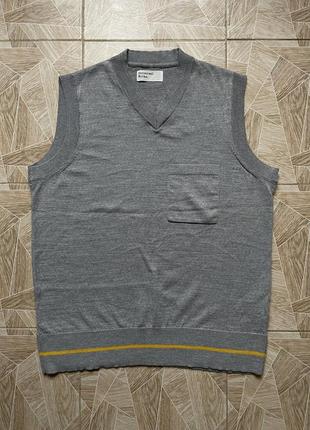 Мужская жилетка luxury rare designer universal works merino wool grey vest